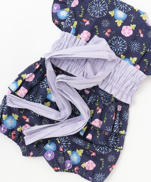 petit main(プティマイン)の「【WEB別注】 BABY GIRLS甚平(浴衣・キッズ・オフホワイト/ネイビー・80cm/70cm)」の15枚目の写真