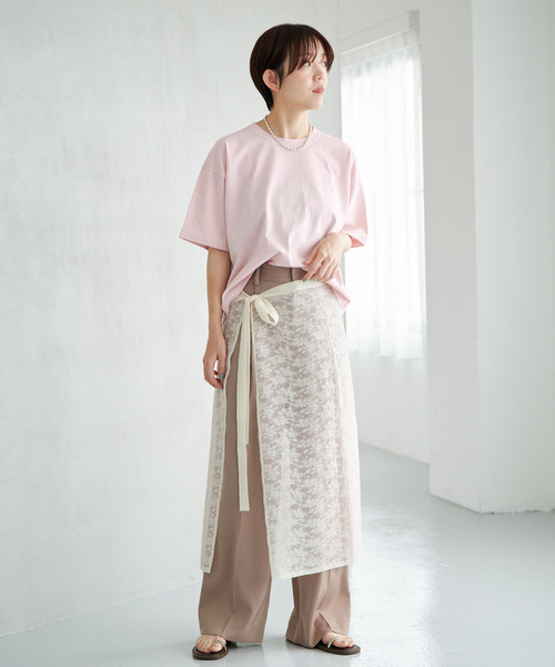 IENA(イエナ)の「ウォッシャブルファインコットンニットTシャツ(ニット/セーター・レディース・ライトグレー/ピンク/ブラック・FREE)」の17枚目の写真