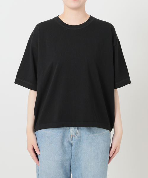 IENA(イエナ)の「ウォッシャブルファインコットンニットTシャツ(ニット/セーター・レディース・ライトグレー/ピンク/ブラック・FREE)」の9枚目の写真