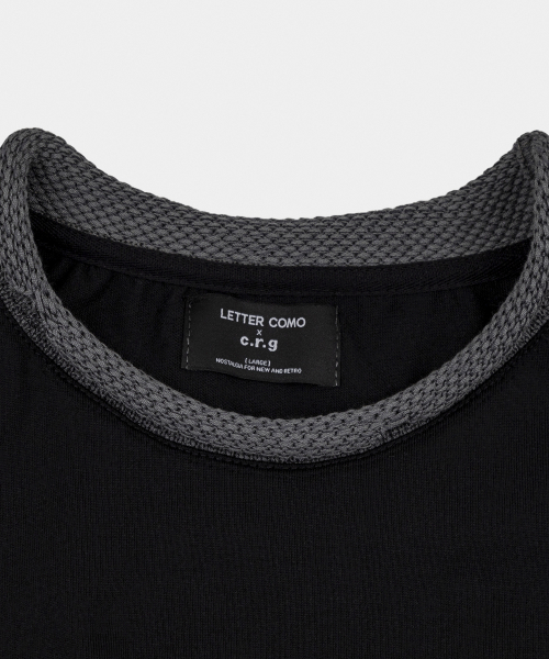 LETTERCOMO（レテルコモ）の「マリナー クルーネック リンガー 半袖Tシャツ ブラック（Tシャツ/カットソー・メンズ・ブラック・MEDIUM/LARGE）」の5枚目の写真