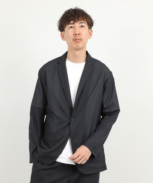 NOLLEY’S(ノーリーズ)の「《ビジカジ/セットアップ対応》軽量シアーリップストップ ジャケット 26SS(テーラードジャケット・メンズ・チャコールグレー/ネイビー・M/L/XL/S)」の16枚目の写真