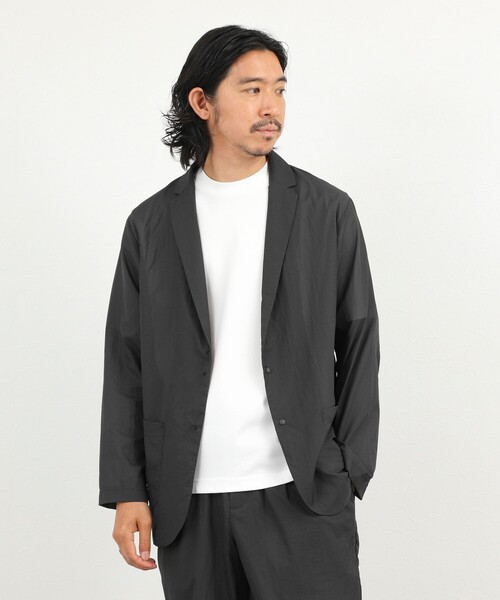 NOLLEY’S(ノーリーズ)の「《ビジカジ/セットアップ対応》軽量シアーリップストップ ジャケット 26SS(テーラードジャケット・メンズ・チャコールグレー/ネイビー・M/L/XL/S)」の4枚目の写真