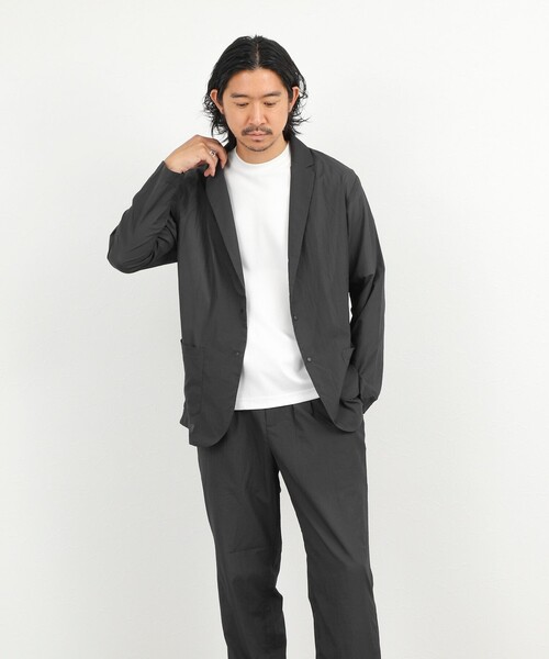 NOLLEY’S(ノーリーズ)の「《ビジカジ/セットアップ対応》軽量シアーリップストップ ジャケット 26SS(テーラードジャケット・メンズ・チャコールグレー/ネイビー・M/L/XL/S)」の3枚目の写真