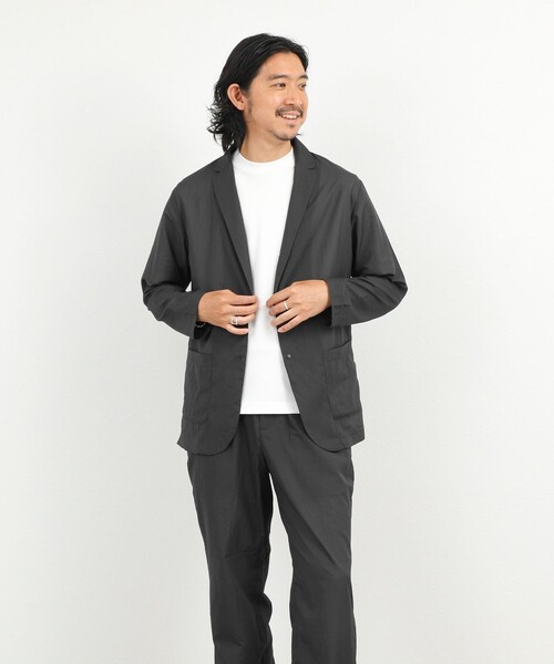 NOLLEY’S(ノーリーズ)の「《ビジカジ/セットアップ対応》軽量シアーリップストップ ジャケット 26SS(テーラードジャケット・メンズ・チャコールグレー/ネイビー・M/L/XL/S)」の4枚目の写真