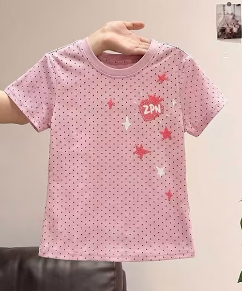 AsheKsha(アシクシャ)の「ドット柄半袖トップス(Tシャツ/カットソー・レディース・ピンク・M)」の5枚目の写真