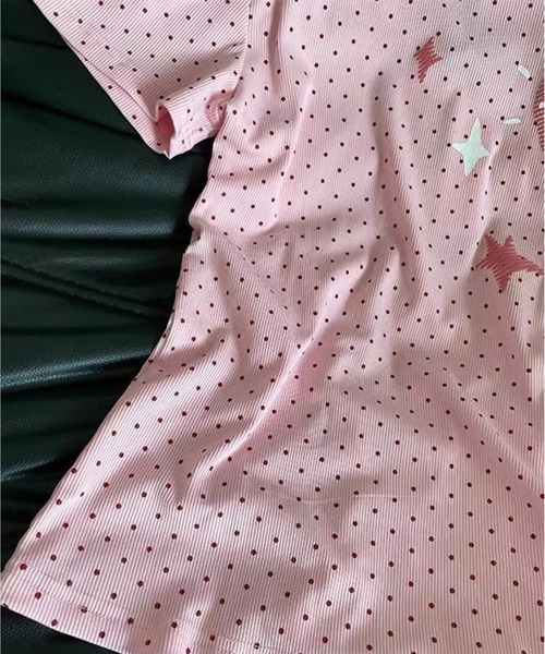 AsheKsha(アシクシャ)の「ドット柄半袖トップス(Tシャツ/カットソー・レディース・ピンク・M)」の7枚目の写真