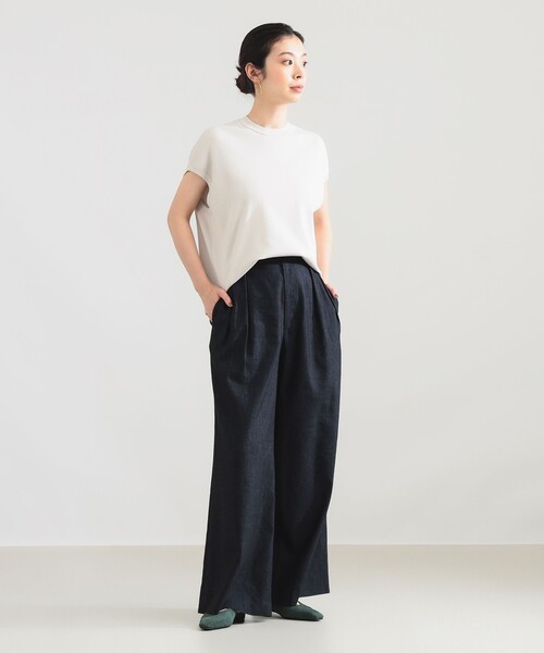Demi-Luxe BEAMS(デミルクス ビームス)の「AK+1 / 総針 ノースリーブ フォルム プルオーバー(ニット/セーター・レディース・マスタード/ホワイト系その他6/チャコールグレー・ONE SIZE)」の6枚目の写真