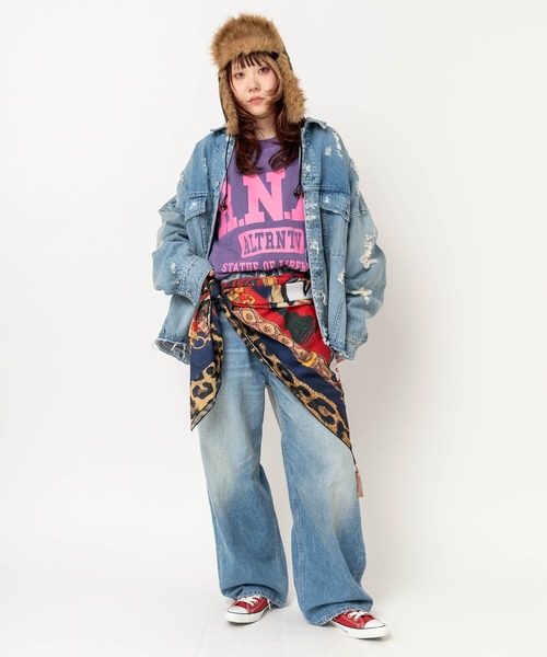 RNA(アールエヌエー)の「R4488 イージーBIGパンツ(デニムパンツ・レディース・ライトインディゴブルー・MEDIUM)」の6枚目の写真