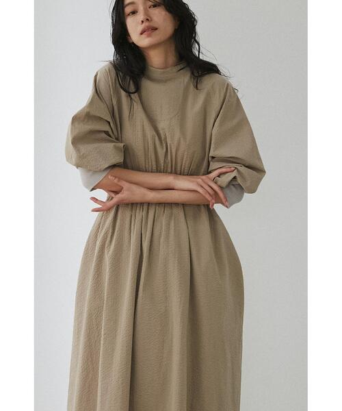 human woman（ヒューマンウーマン）の「【香菜子コラボ】サッカーストライプワンピース（ワンピース・レディース・ベージュ・MEDIUM）」の12枚目の写真