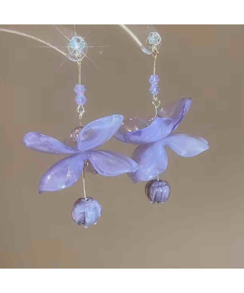 tone（トーン）の「【88eighty-eight】BIGすずらんパープルゆらゆらピアス【import】(MA)（ピアス（両耳用）・レディース・パープル・FREE）」の6枚目の写真