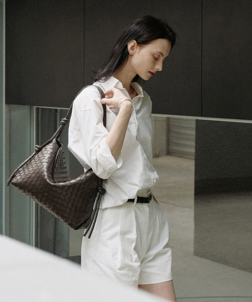 NODI BAG _ ウィービングブラウンウィービングバッグ（ショルダー