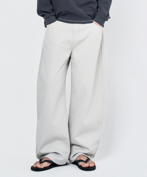 WAAR(ワール)の「M293 チノワイドコットンパンツ_ライトグレー(その他パンツ・メンズ・その他・MEDIUM/LARGE/SMALL)」の1枚目の写真
