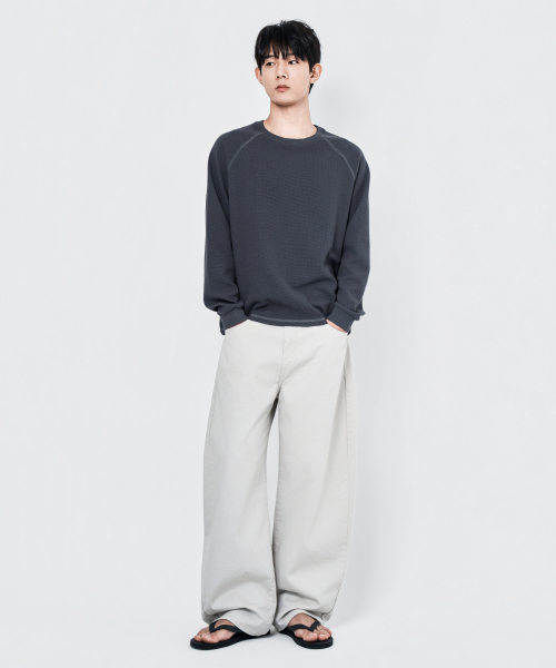 WAAR(ワール)の「M293 チノワイドコットンパンツ_ライトグレー(その他パンツ・メンズ・その他・MEDIUM/LARGE/SMALL)」の7枚目の写真