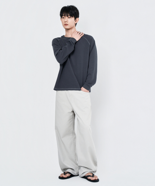 WAAR(ワール)の「M293 チノワイドコットンパンツ_ライトグレー(その他パンツ・メンズ・その他・MEDIUM/LARGE/SMALL)」の6枚目の写真