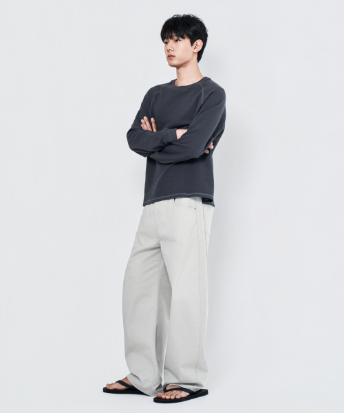 WAAR(ワール)の「M293 チノワイドコットンパンツ_ライトグレー(その他パンツ・メンズ・その他・MEDIUM/LARGE/SMALL)」の5枚目の写真