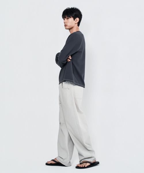 WAAR(ワール)の「M293 チノワイドコットンパンツ_ライトグレー(その他パンツ・メンズ・その他・MEDIUM/LARGE/SMALL)」の4枚目の写真
