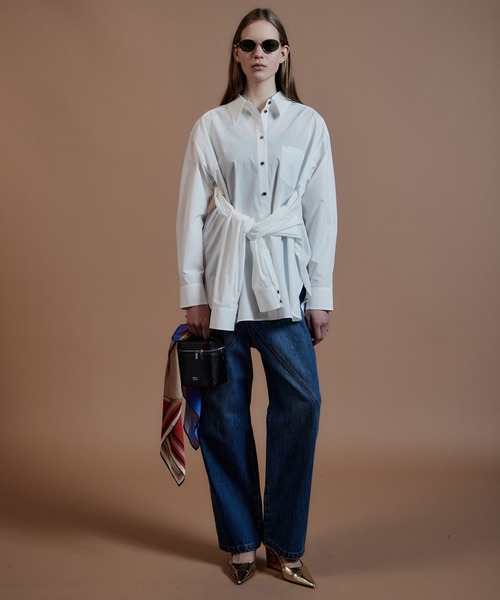 MAISON SPECIAL（メゾンスペシャル）の「Fake Sleeve Shirt/フェイクスリーブシャツ（シャツ/ブラウス・レディース・ブラック/ブルー/ホワイト・FREE）」の4枚目の写真