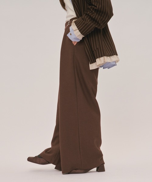 loin nuit(ロワンニュイ)の「waist hook slacks / ウエストホックスラックス(スラックス・レディース・ブラウン/ピンク/チャコールグレー・FREE/SMALL)」の3枚目の写真