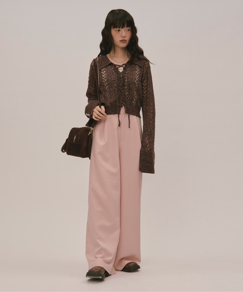 loin nuit(ロワンニュイ)の「waist hook slacks / ウエストホックスラックス(スラックス・レディース・ブラウン/ピンク/チャコールグレー・FREE/SMALL)」の5枚目の写真