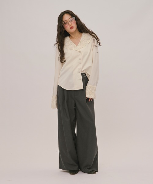loin nuit(ロワンニュイ)の「waist hook slacks / ウエストホックスラックス(スラックス・レディース・ブラウン/ピンク/チャコールグレー・FREE/SMALL)」の13枚目の写真