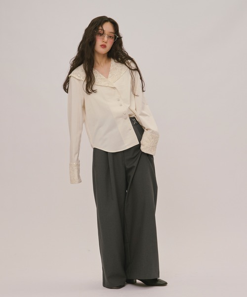loin nuit(ロワンニュイ)の「waist hook slacks / ウエストホックスラックス(スラックス・レディース・ブラウン/ピンク/チャコールグレー・FREE/SMALL)」の14枚目の写真