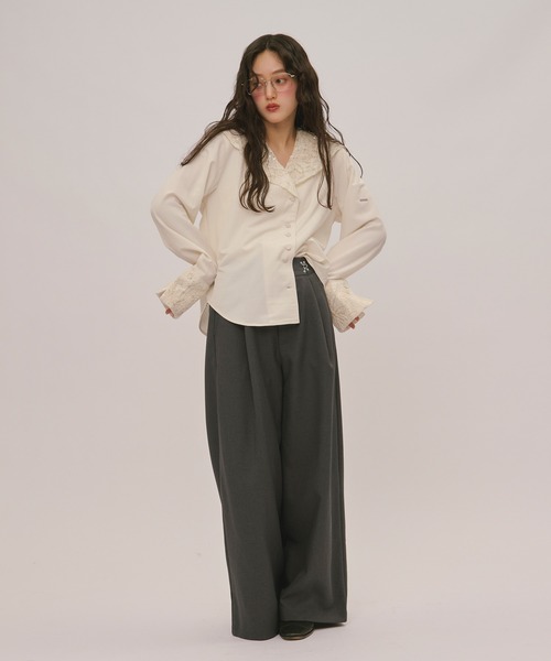 loin nuit(ロワンニュイ)の「waist hook slacks / ウエストホックスラックス(スラックス・レディース・ブラウン/ピンク/チャコールグレー・FREE/SMALL)」の15枚目の写真