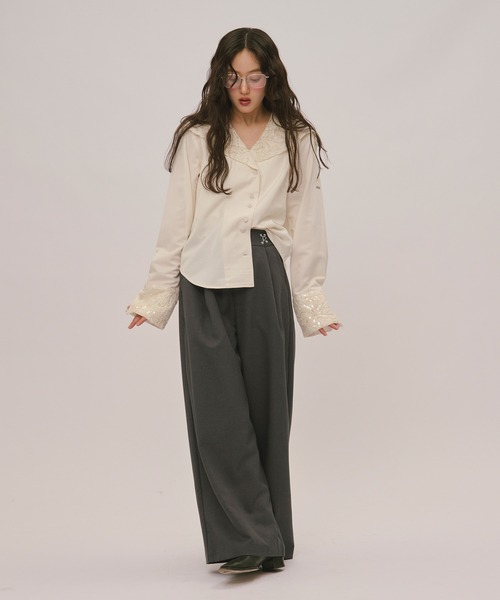 loin nuit(ロワンニュイ)の「waist hook slacks / ウエストホックスラックス(スラックス・レディース・ブラウン/ピンク/チャコールグレー・FREE/SMALL)」の16枚目の写真