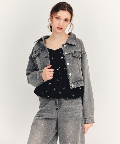 REDYAZEL(レディアゼル)の「【Sparkle Denim Series】スパークルデニムジャケット(デニムジャケット・レディース・ライトグレー/ネイビー・FREE)」の15枚目の写真
