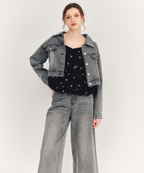 REDYAZEL(レディアゼル)の「【Sparkle Denim Series】スパークルデニムジャケット(デニムジャケット・レディース・ライトグレー/ネイビー・FREE)」の17枚目の写真