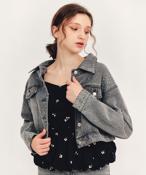 REDYAZEL(レディアゼル)の「【Sparkle Denim Series】スパークルデニムジャケット(デニムジャケット・レディース・ライトグレー/ネイビー・FREE)」の18枚目の写真