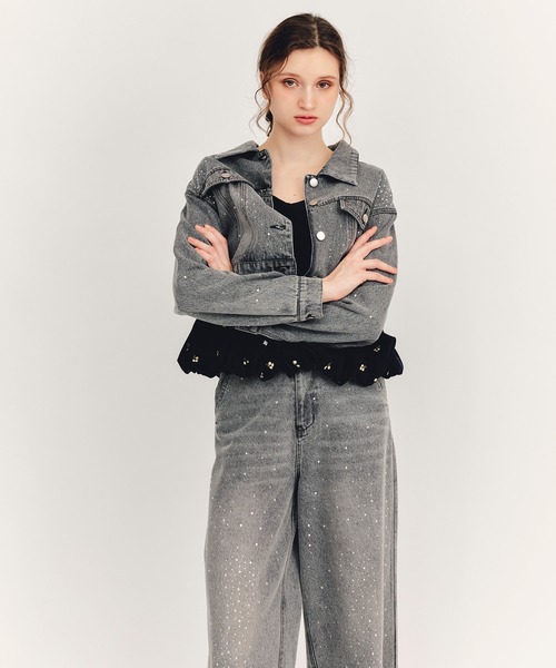 REDYAZEL(レディアゼル)の「【Sparkle Denim Series】スパークルデニムジャケット(デニムジャケット・レディース・ライトグレー/ネイビー・FREE)」の19枚目の写真