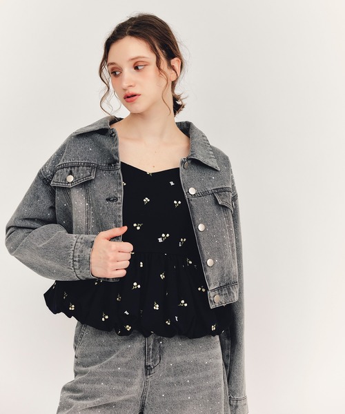 REDYAZEL(レディアゼル)の「【Sparkle Denim Series】スパークルデニムジャケット(デニムジャケット・レディース・ライトグレー/ネイビー・FREE)」の20枚目の写真