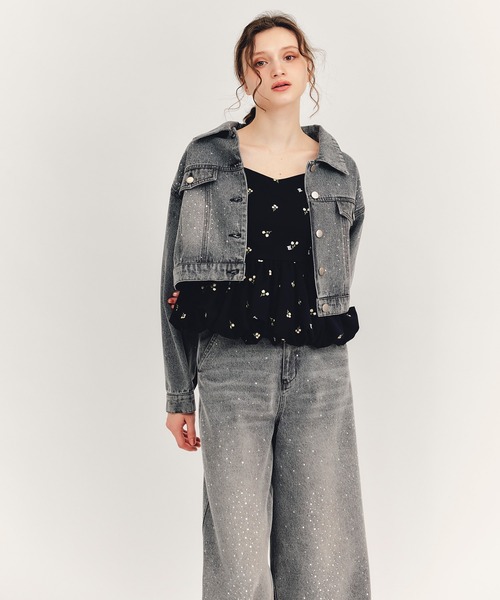 REDYAZEL(レディアゼル)の「【Sparkle Denim Series】スパークルデニムジャケット(デニムジャケット・レディース・ライトグレー/ネイビー・FREE)」の21枚目の写真