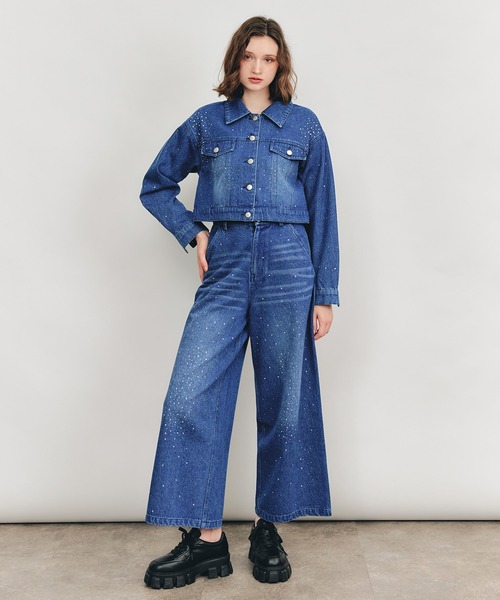 REDYAZEL(レディアゼル)の「【Sparkle Denim Series】スパークルデニムジャケット(デニムジャケット・レディース・ライトグレー/ネイビー・FREE)」の10枚目の写真
