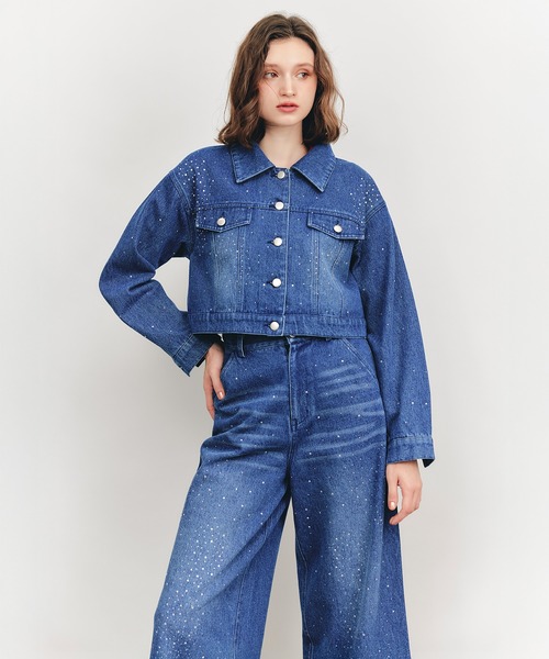 REDYAZEL(レディアゼル)の「【Sparkle Denim Series】スパークルデニムジャケット(デニムジャケット・レディース・ライトグレー/ネイビー・FREE)」の11枚目の写真