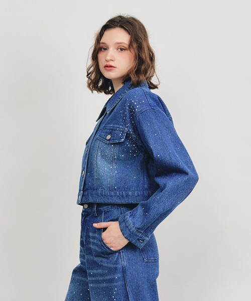 REDYAZEL(レディアゼル)の「【Sparkle Denim Series】スパークルデニムジャケット(デニムジャケット・レディース・ライトグレー/ネイビー・FREE)」の12枚目の写真