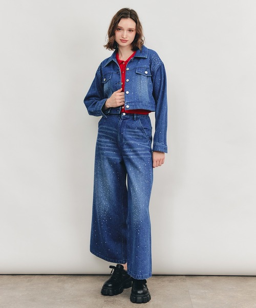 REDYAZEL(レディアゼル)の「【Sparkle Denim Series】スパークルデニムジャケット(デニムジャケット・レディース・ライトグレー/ネイビー・FREE)」の5枚目の写真