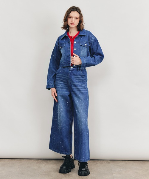 REDYAZEL(レディアゼル)の「【Sparkle Denim Series】スパークルデニムジャケット(デニムジャケット・レディース・ライトグレー/ネイビー・FREE)」の7枚目の写真