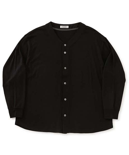 HOLLYWOOD RANCH MARKET（ハリウッドランチマーケット）の「SUPER140'wool × クールマックスベースボールシャツ（Tシャツ/カットソー・メンズ・チャコールグレー/ブラック・M/S/XL/L）」の2枚目の写真