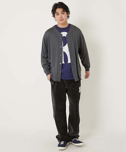 HOLLYWOOD RANCH MARKET（ハリウッドランチマーケット）の「SUPER140'wool × クールマックスベースボールシャツ（Tシャツ/カットソー・メンズ・チャコールグレー/ブラック・M/S/XL/L）」の11枚目の写真