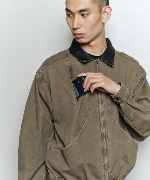 bal(バル)の「PIGMENT DYED MOLESKIN BLOUSON(ブルゾン・メンズ・ブラック/ベージュ/ブラウン・3/2/1)」の1枚目の写真