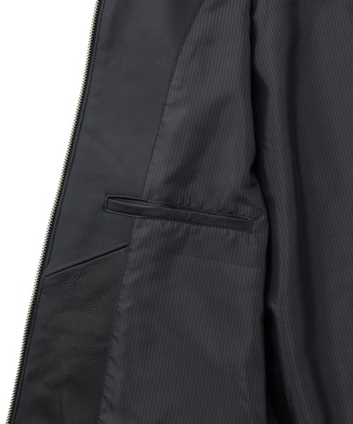 MEN'S BIGI(メンズビギ)の「ミリタリーディテール シープレザーブルゾン(ライダースジャケット・メンズ・ブラック/カーキ・01/02/03)」の22枚目の写真