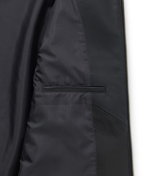 MEN'S BIGI(メンズビギ)の「ミリタリーディテール シープレザーブルゾン(ライダースジャケット・メンズ・ブラック/カーキ・01/02/03)」の21枚目の写真