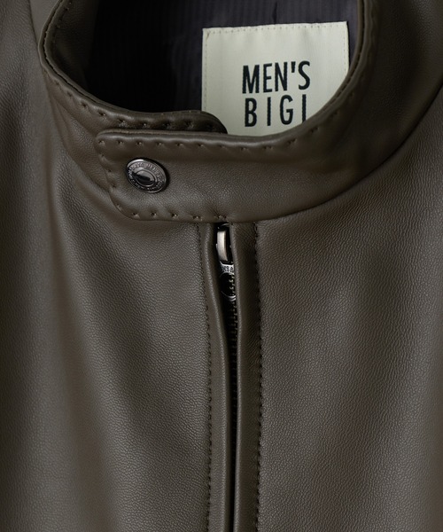 MEN'S BIGI(メンズビギ)の「ミリタリーディテール シープレザーブルゾン(ライダースジャケット・メンズ・ブラック/カーキ・01/02/03)」の12枚目の写真