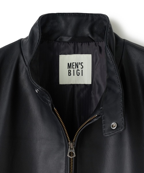 MEN'S BIGI(メンズビギ)の「ミリタリーディテール シープレザーブルゾン(ライダースジャケット・メンズ・ブラック/カーキ・01/02/03)」の15枚目の写真