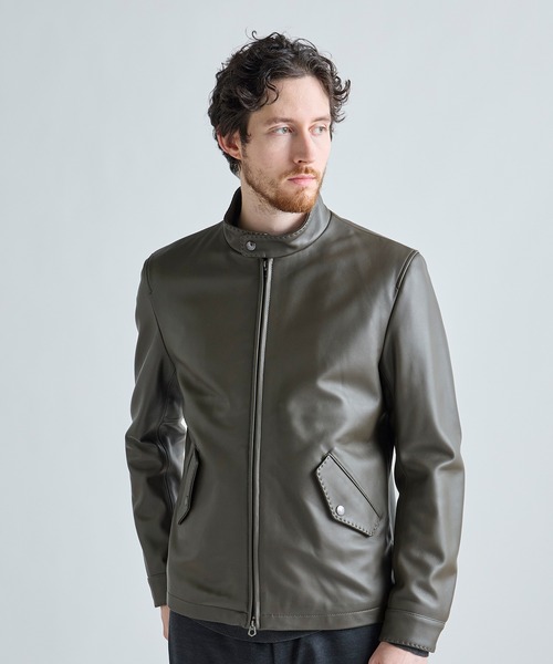 MEN'S BIGI(メンズビギ)の「ミリタリーディテール シープレザーブルゾン(ライダースジャケット・メンズ・ブラック/カーキ・01/02/03)」の5枚目の写真