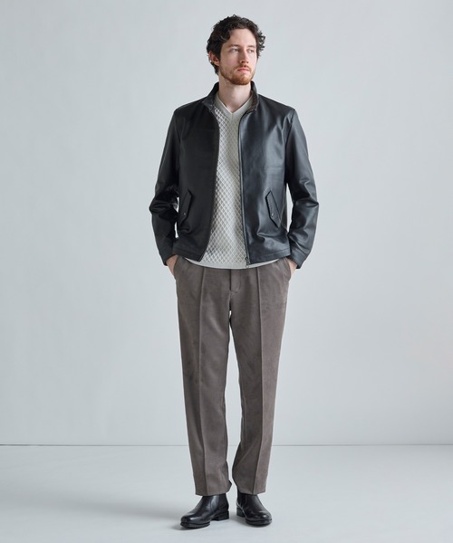 MEN'S BIGI(メンズビギ)の「ミリタリーディテール シープレザーブルゾン(ライダースジャケット・メンズ・ブラック/カーキ・01/02/03)」の7枚目の写真