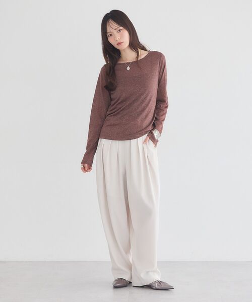earth music&ecology(アースミュージックアンドエコロジー)の「シアーラメカットプルオーバー(Tシャツ/カットソー・レディース・ブラック/ブラウン/シルバー・FREE)」の15枚目の写真