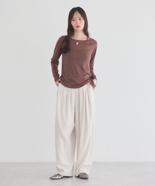 earth music&ecology(アースミュージックアンドエコロジー)の「シアーラメカットプルオーバー(Tシャツ/カットソー・レディース・ブラック/ブラウン/シルバー・FREE)」の16枚目の写真