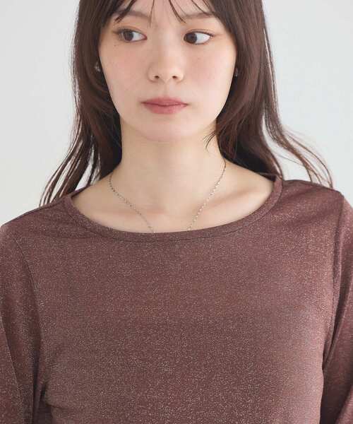 earth music&ecology(アースミュージックアンドエコロジー)の「シアーラメカットプルオーバー(Tシャツ/カットソー・レディース・ブラック/ブラウン/シルバー・FREE)」の20枚目の写真